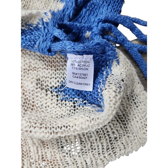 Wildfox Boho Slouchy Sweater Size XS Cream Geometric Print Open Weave Tie Up NWT - Picture 9 of 9